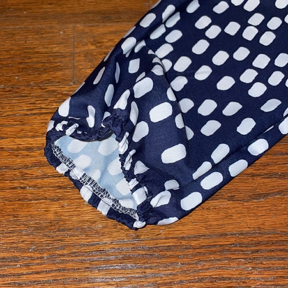 Blue & White Abstract Pattern Dress - Picture 3 of 4